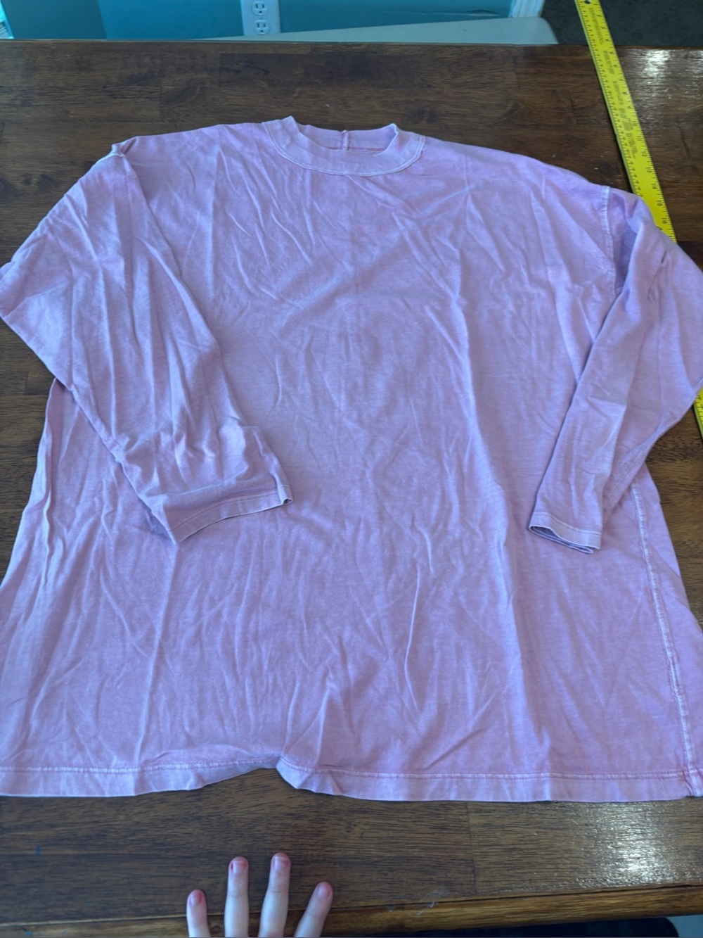We The Free Free People Perfect Oversized Long Sleeve Tee Pink Lavender Purple M